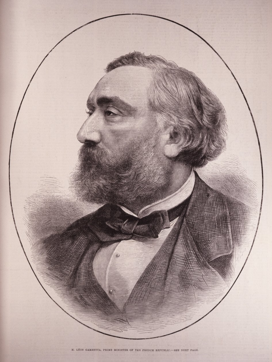 法兰西共和国总理Leon Gambetta（1838-82），来自伦敦新闻画报，1881年3月12日 作者 英语学校