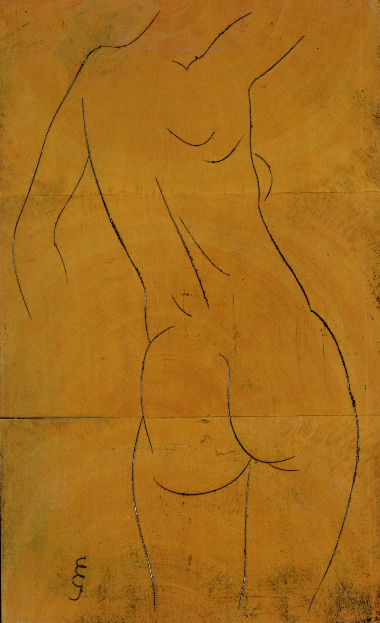 女性裸体，背影（木版画） 作者 埃里克·吉尔
