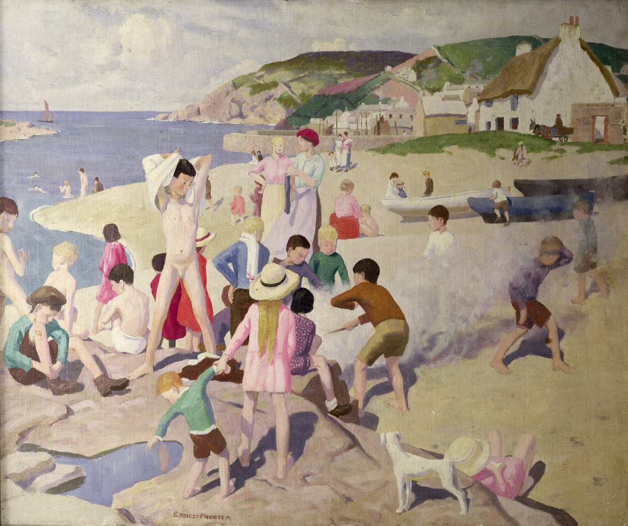 海滩场景，c.1925 作者 欧内斯特宝洁