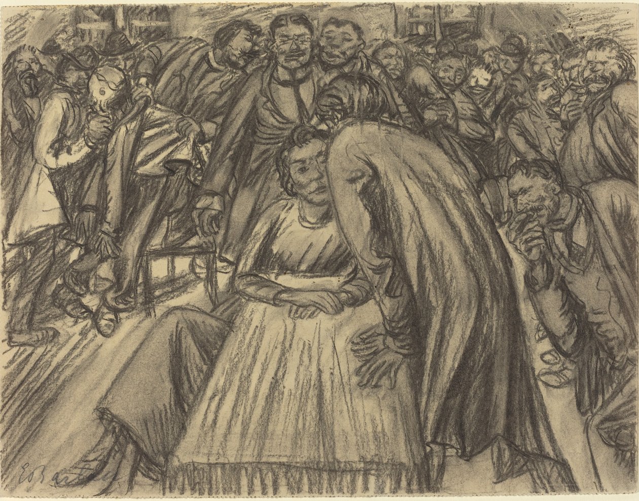 人群中的情侣 作者 恩斯特·巴拉赫（Ernst Barlach）
