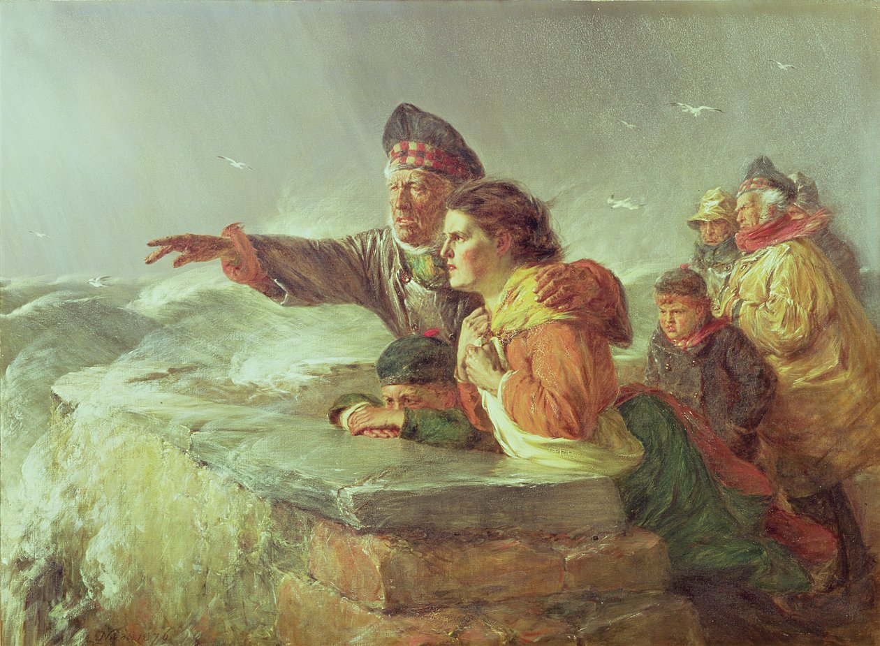 失踪船，c.1876 作者 厄斯金·尼科尔