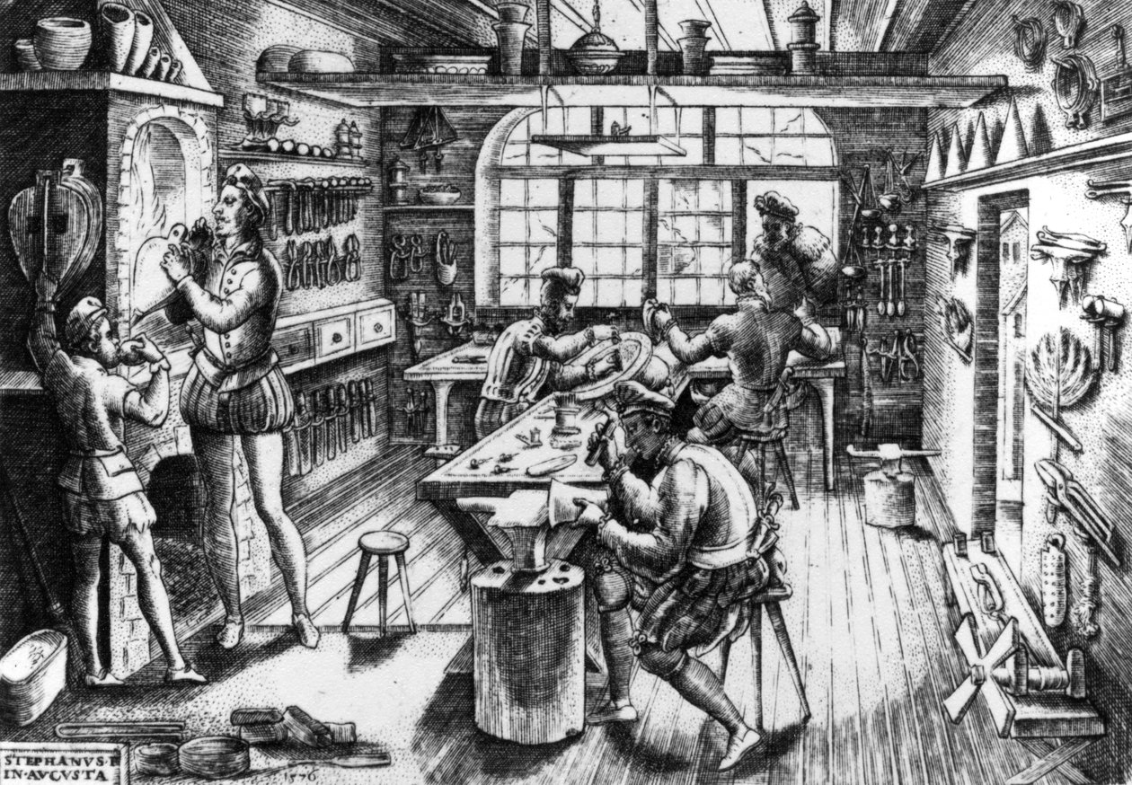 戈德史密斯工作室，1576年 作者 艾蒂安·德劳恩（Etienne Delaune）