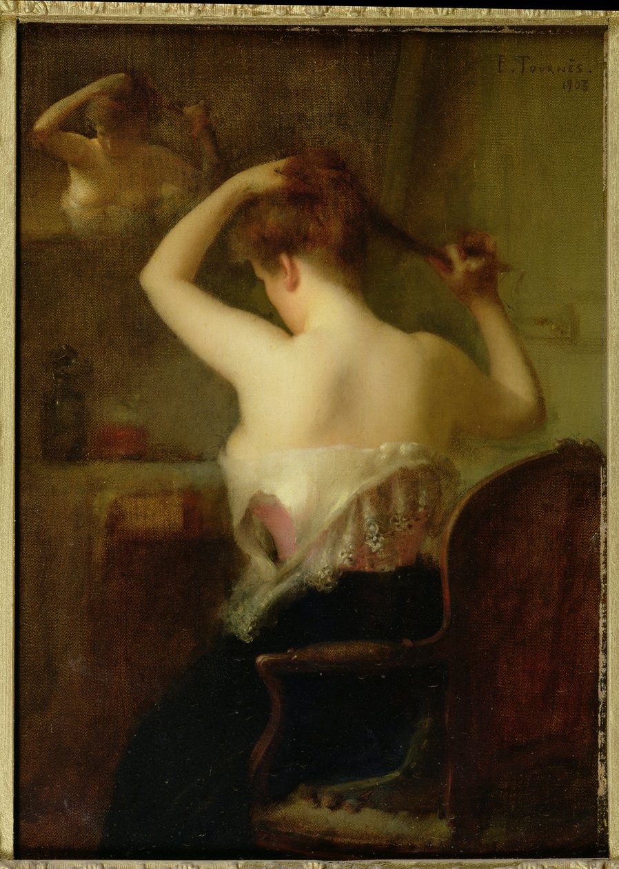 女人安排她的头发，1903年 作者 艾蒂安·图恩斯（Etienne Tournes）