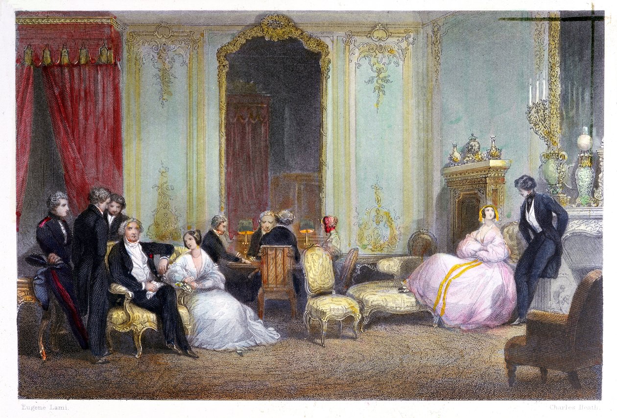 内部家庭，1842年 作者 尤金·路易斯·拉米