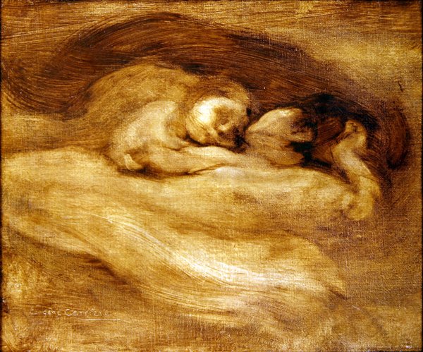 母性（布面油画） 作者 欧仁·卡里尔（EugèneCarrière）