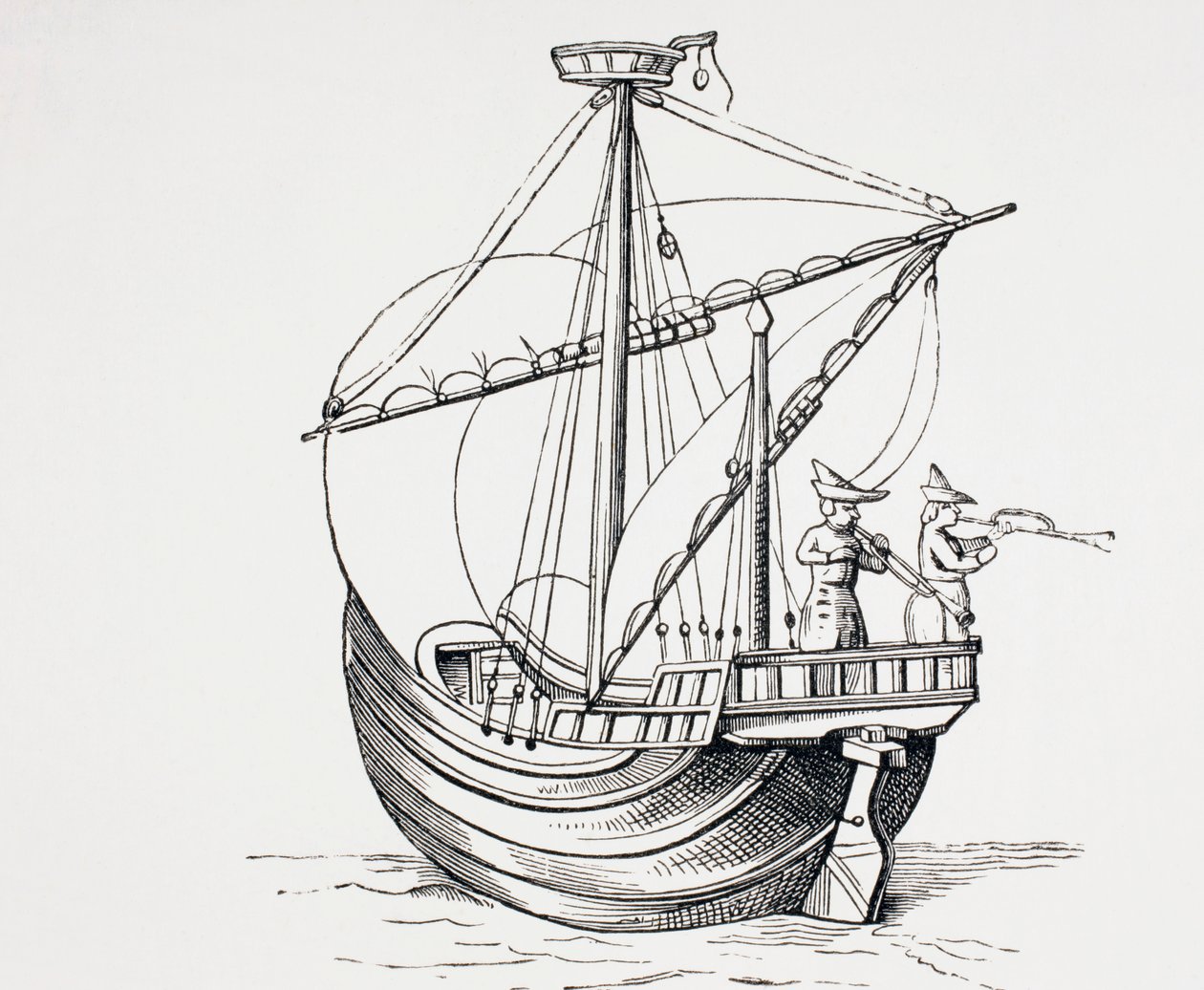十五世纪帆船，1880年 作者 欧洲学校