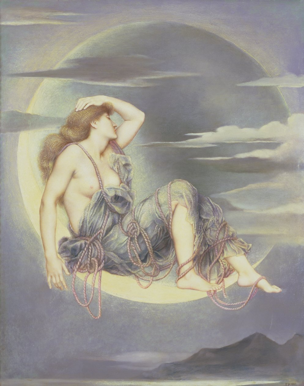 Luna，1885年 作者 伊夫林·德·摩根（Evelyn De Morgan）