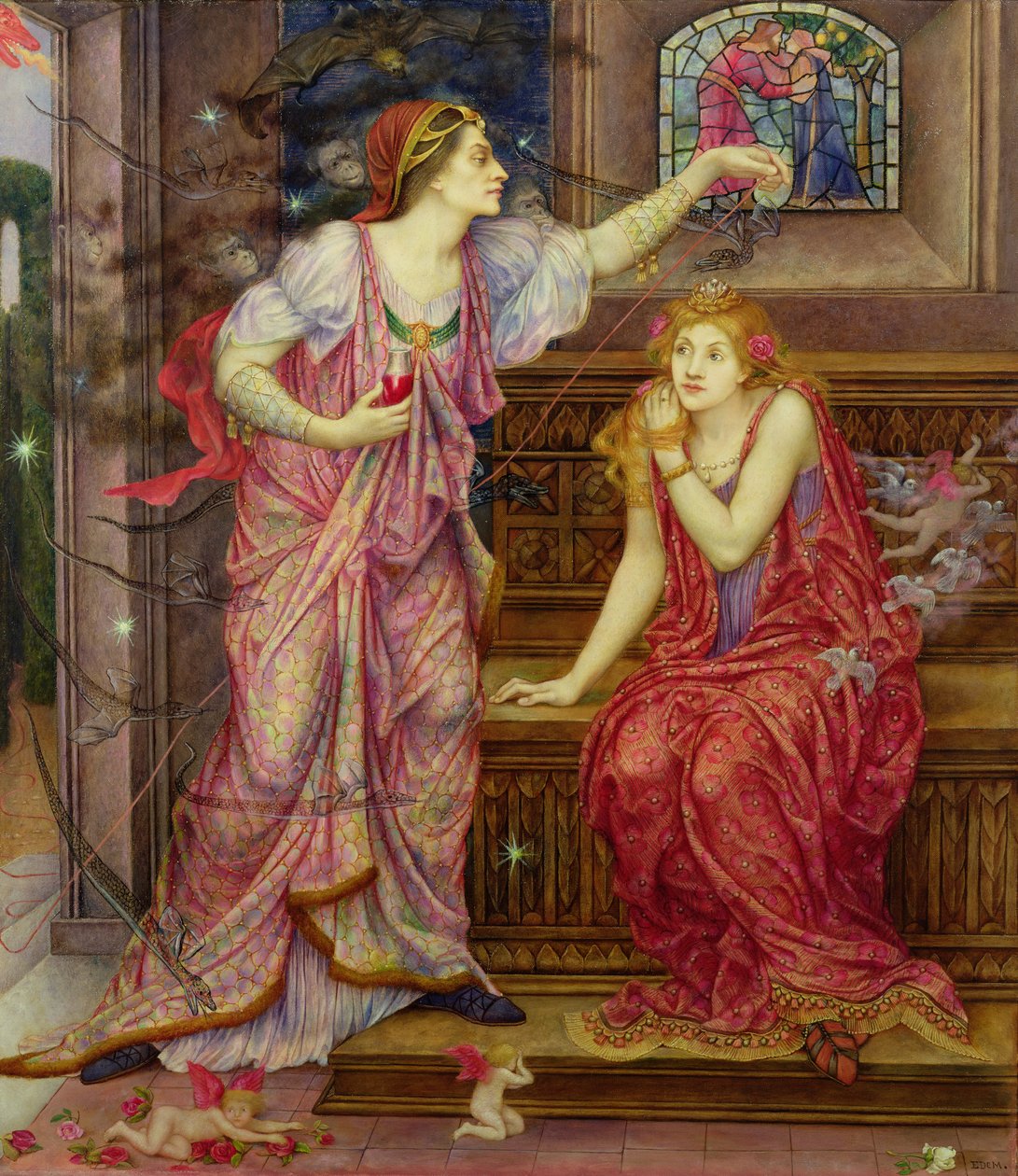 埃莉诺女王和罗莎蒙德博览会 作者 伊夫林·德·摩根（Evelyn De Morgan）