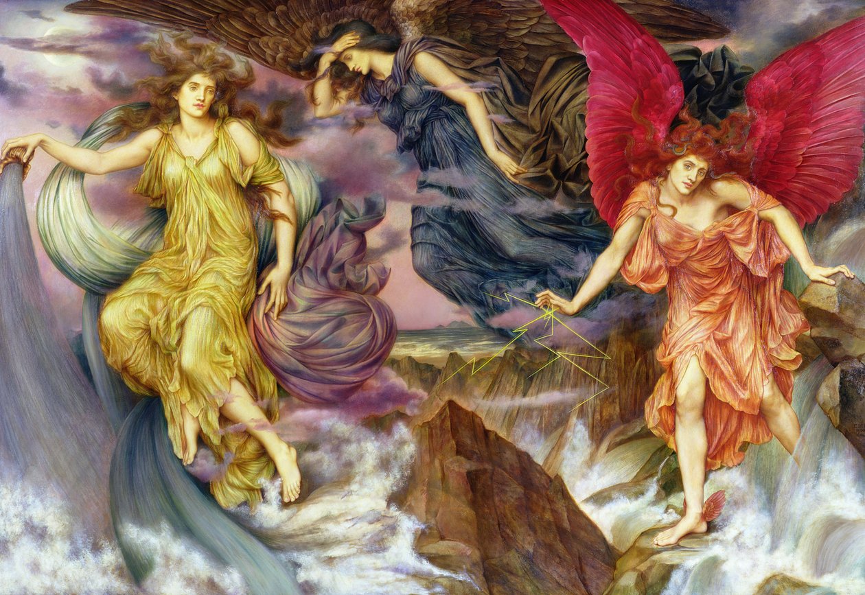 风暴鬼魂，1900年 作者 伊夫林·德·摩根（Evelyn De Morgan）