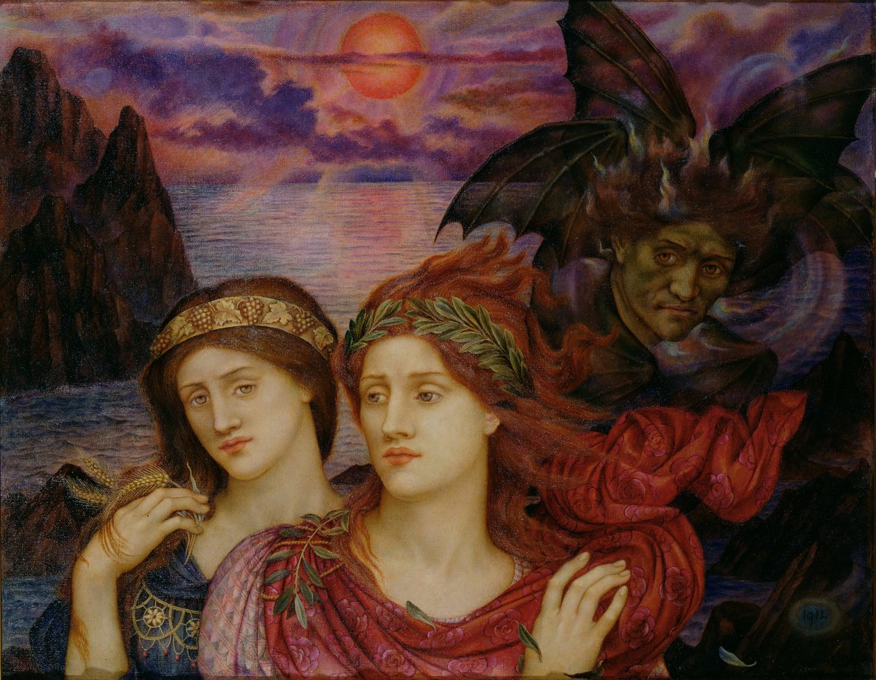 愿景，1914年 作者 伊夫林·德·摩根（Evelyn De Morgan）