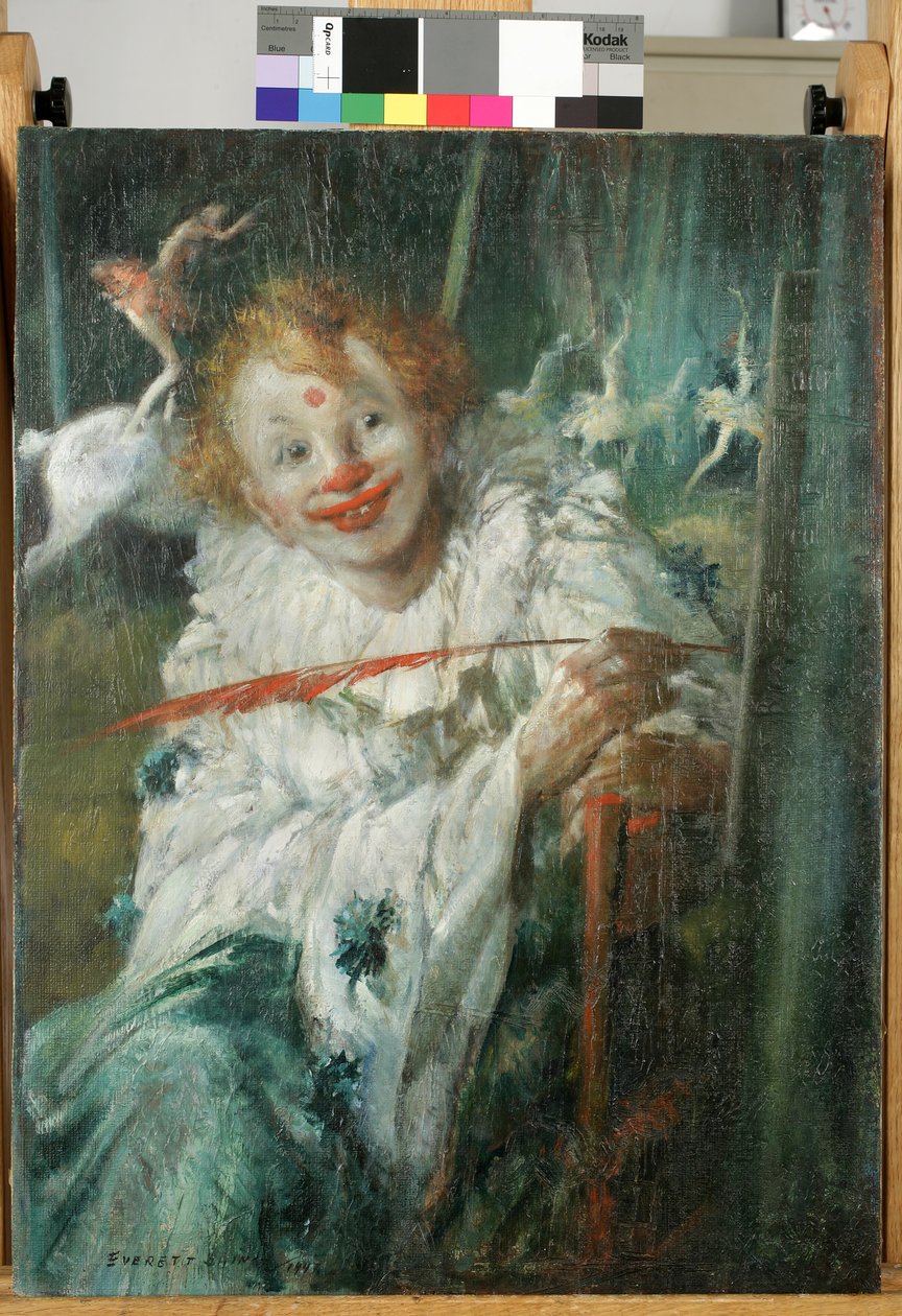 戴红色羽毛的小丑 作者 Everett Shinn