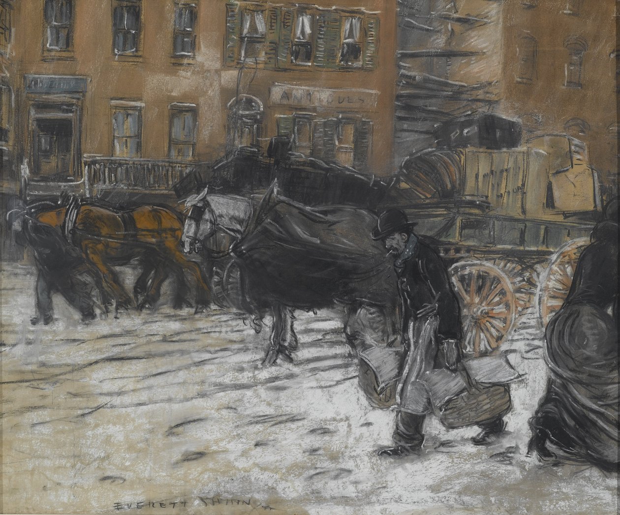 纽约 21 街的冬天 作者 Everett Shinn