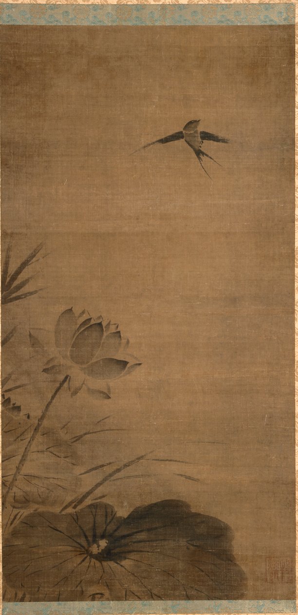 燕子和莲花，12世纪中期。 作者 法场木奇