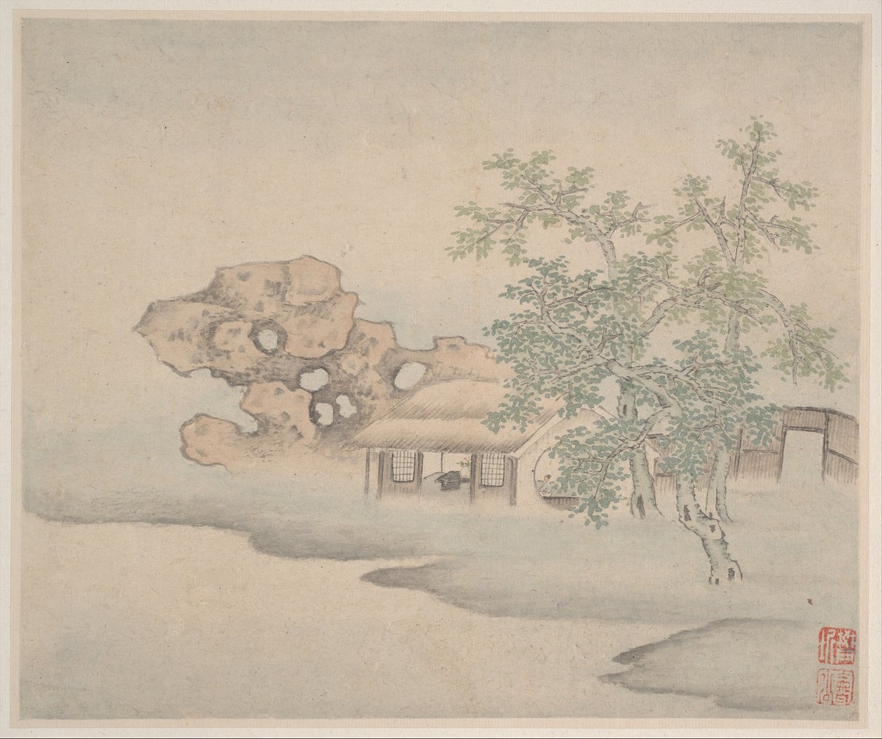 风景画，建于1646年。 作者 范琦