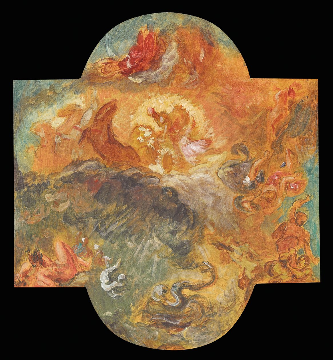 阿波罗（Apollo）杀死Python，1850年 作者 费迪南德·维克多·尤金·德拉克罗瓦