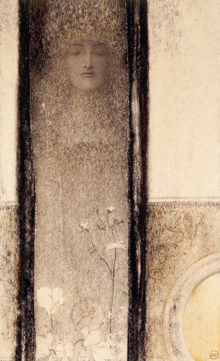 神秘女人，约1909年 作者 费尔南德·科诺普夫