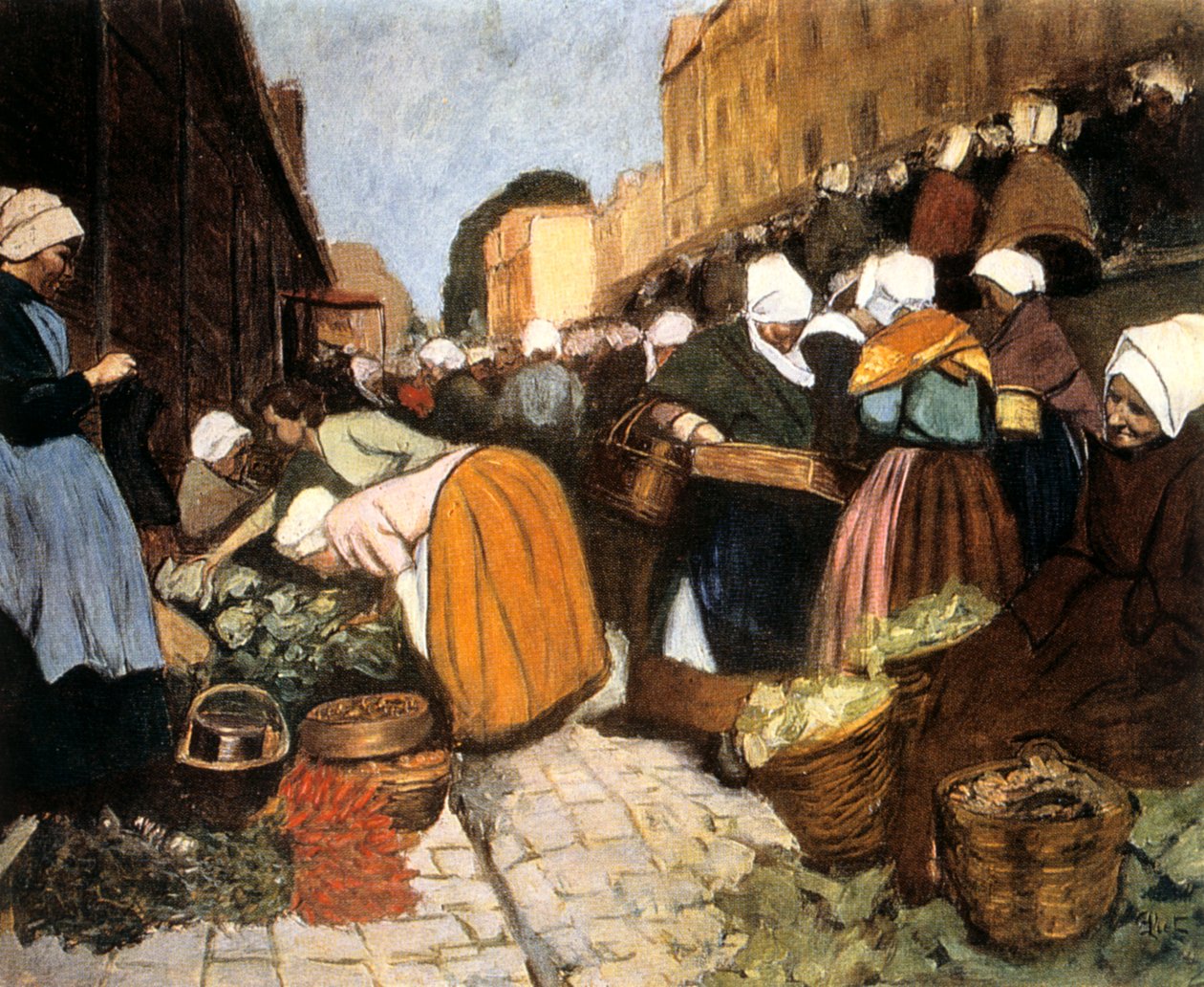 布列斯特市场，1899年 作者 费尔南德·皮特（Fernand Piet）