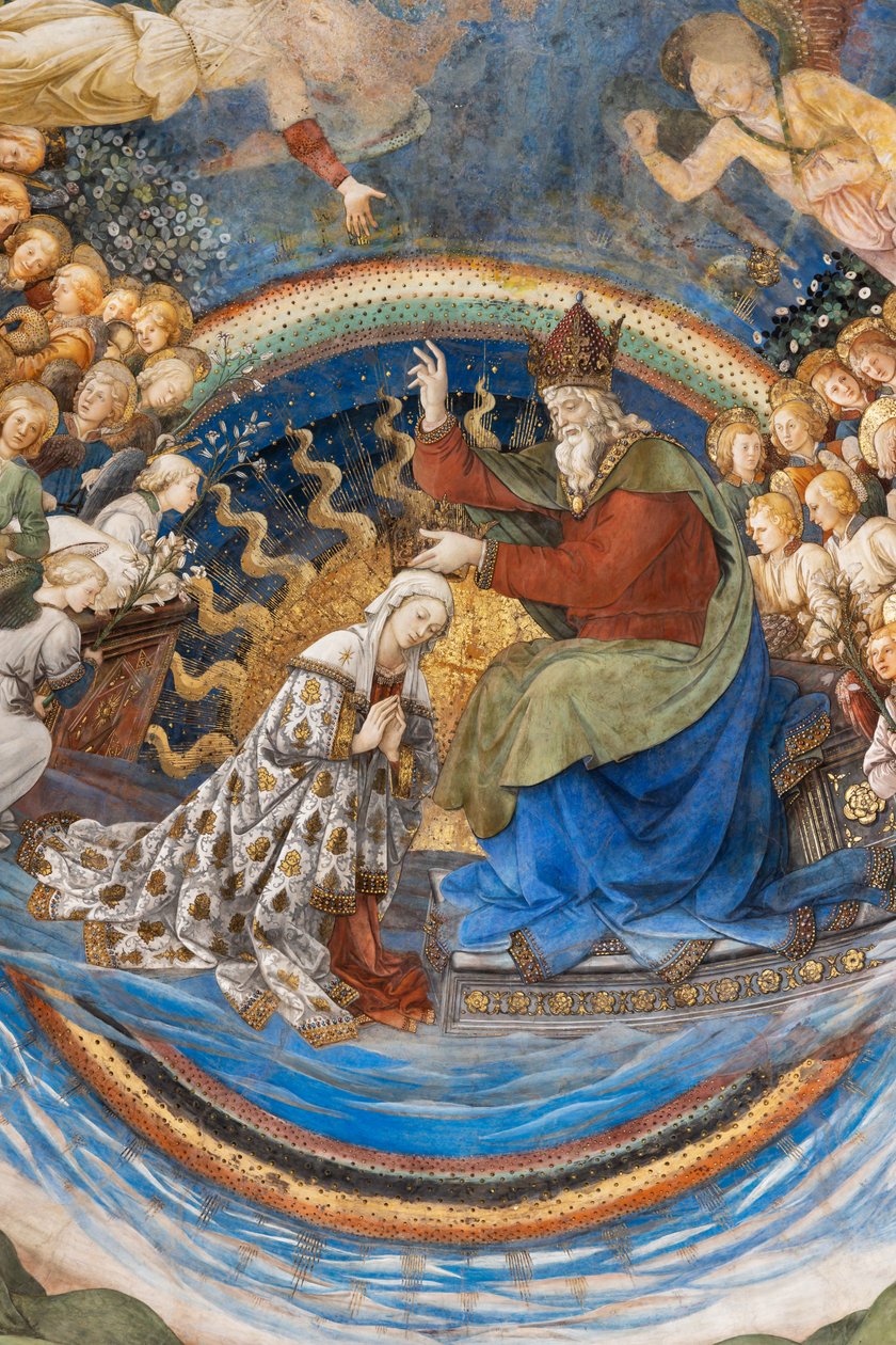 玛丽加冕，细节 作者 菲利波·利皮（Filippo Lippi）