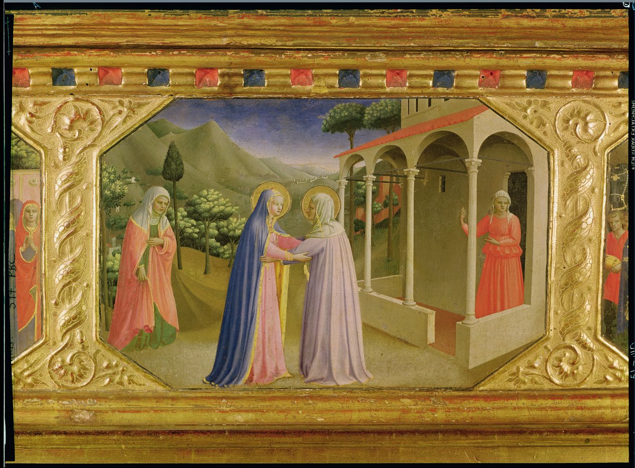 探访，来自Annunciation Alterpiece的预制，c.1430-32（面板上的温度和金色） 作者 弗拉·安杰利科