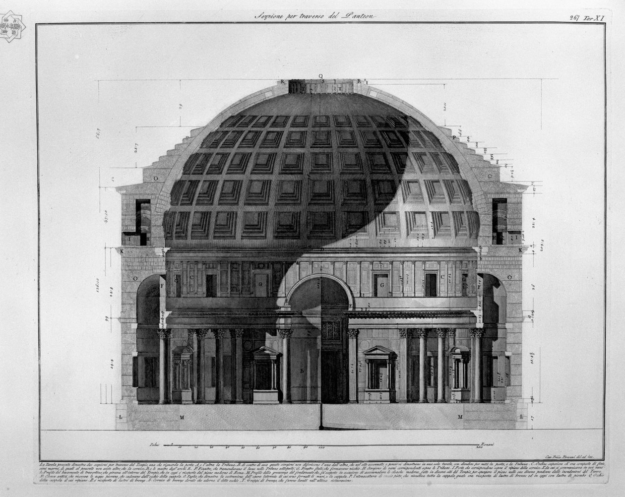 万神殿的横截面 作者 弗朗切斯科·皮拉内西（Francesco Piranesi）