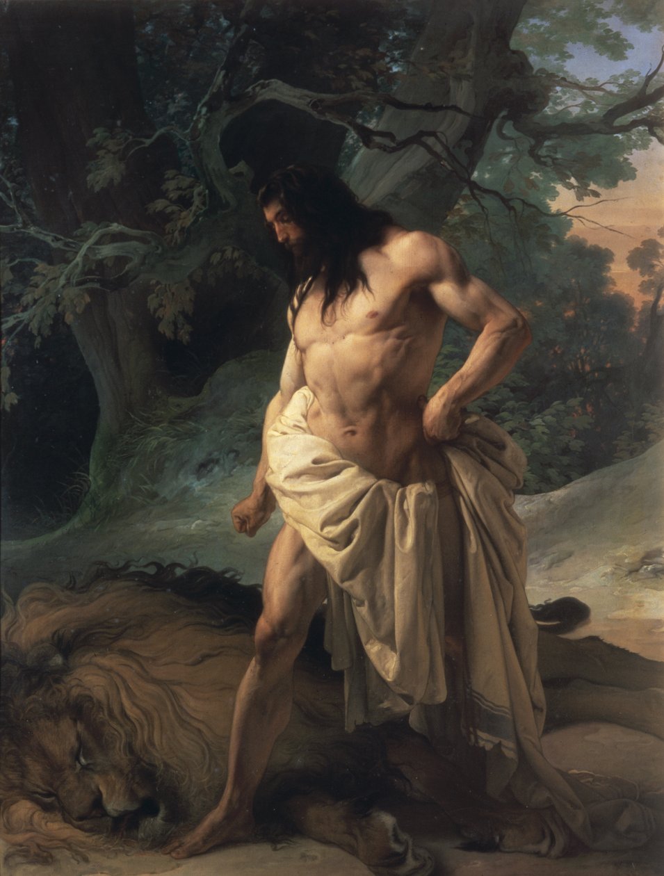 参孙杀死了狮子 作者 弗朗切斯科·海耶兹（Francesco Hayez）