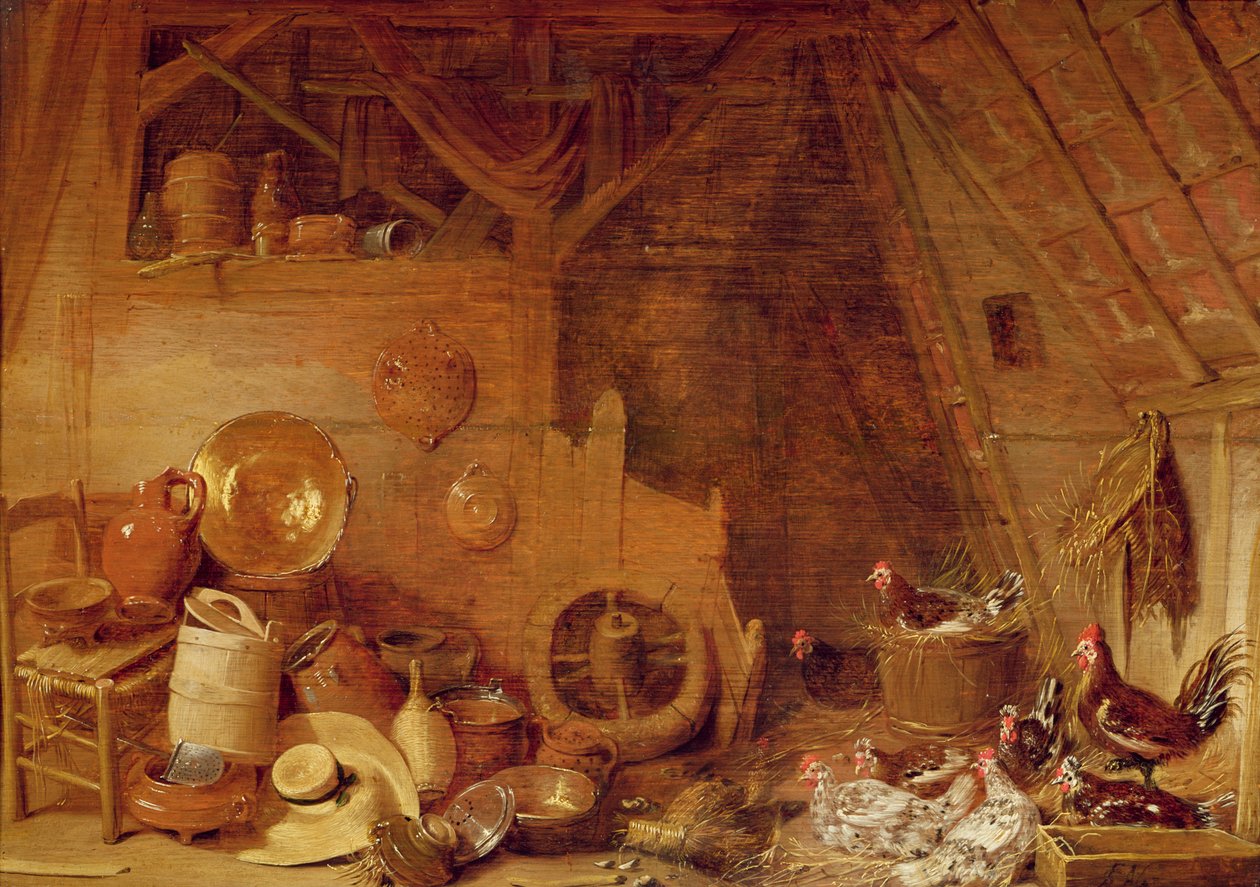 谷仓的内部 作者 弗朗斯·瑞卡斯（Frans Ryckhals）