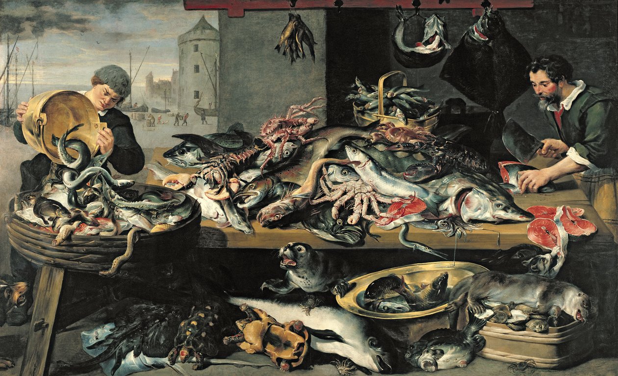 鱼市 作者 Frans Snyders或Snijders