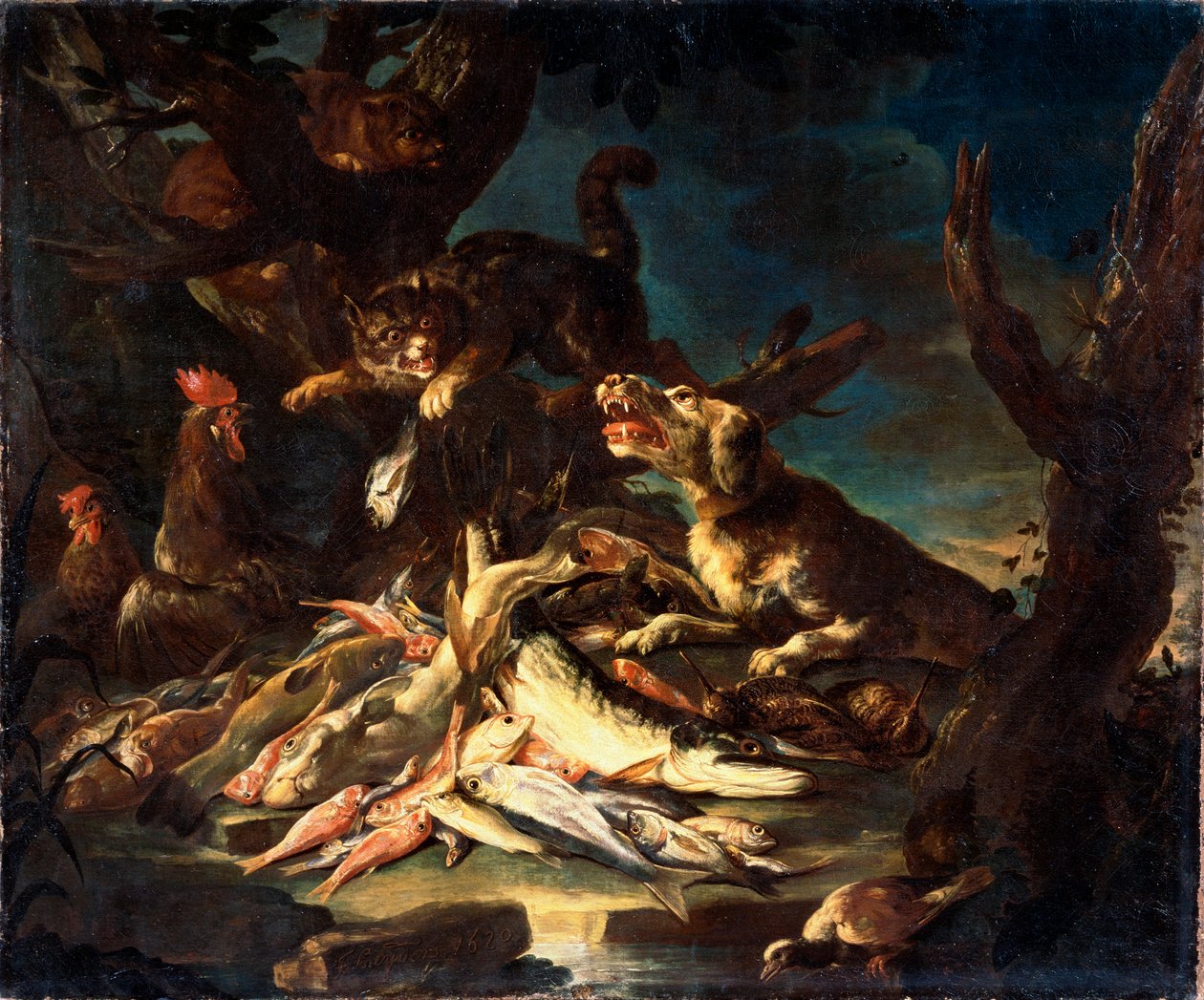 鱼，1620年。 作者 Frans Snyders或Snijders