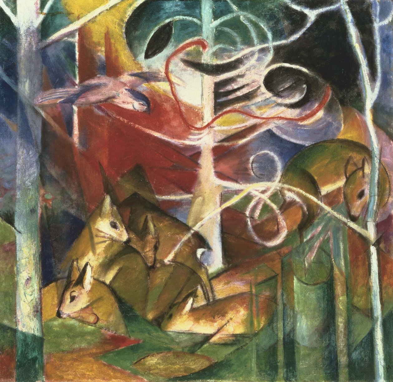 我在森林里的鹿 作者 弗朗兹·马克（Franz Marc）