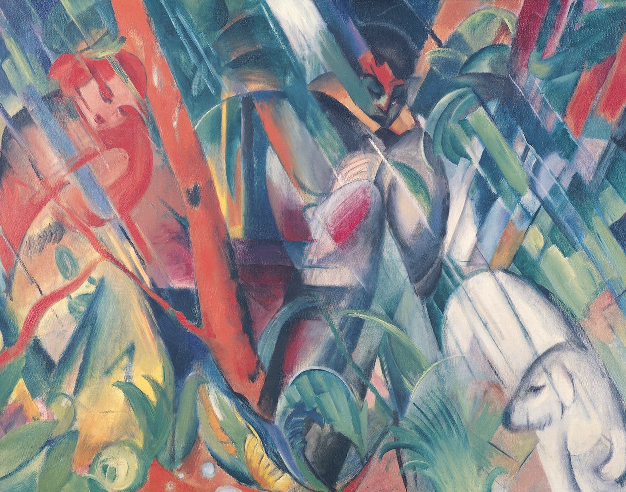 在雨中，1912年 作者 弗朗兹·马克（Franz Marc）