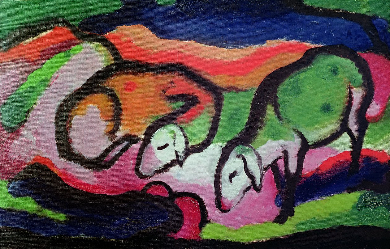 绵羊，1912年 作者 弗朗兹·马克（Franz Marc）