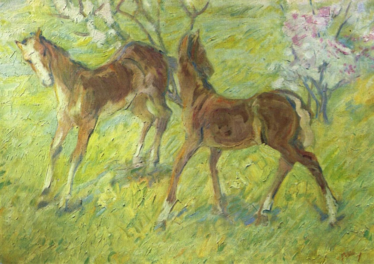 跳马驹 作者 弗朗兹·马克（Franz Marc）
