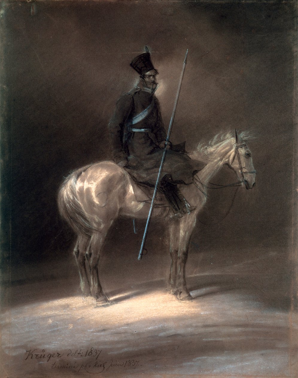 骑马哥萨克人，1837年。 作者 弗朗兹·克鲁格（Franz Kruger）