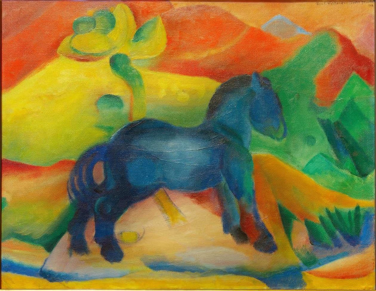 蓝马，儿童图片 作者 弗朗兹·马克（Franz Marc）