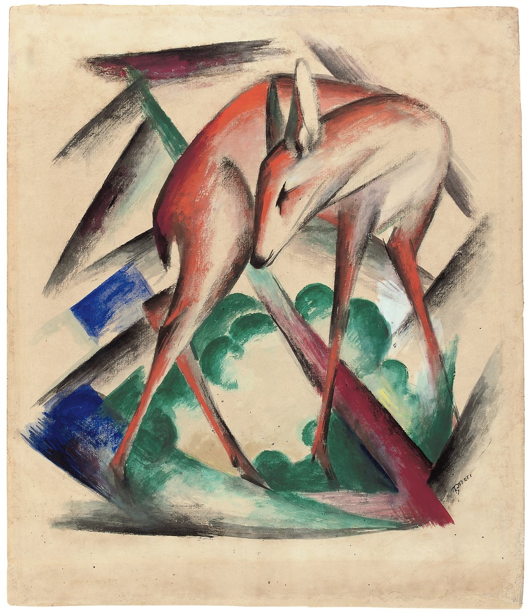 鹿，1912年 作者 弗朗兹·马克（Franz Marc）