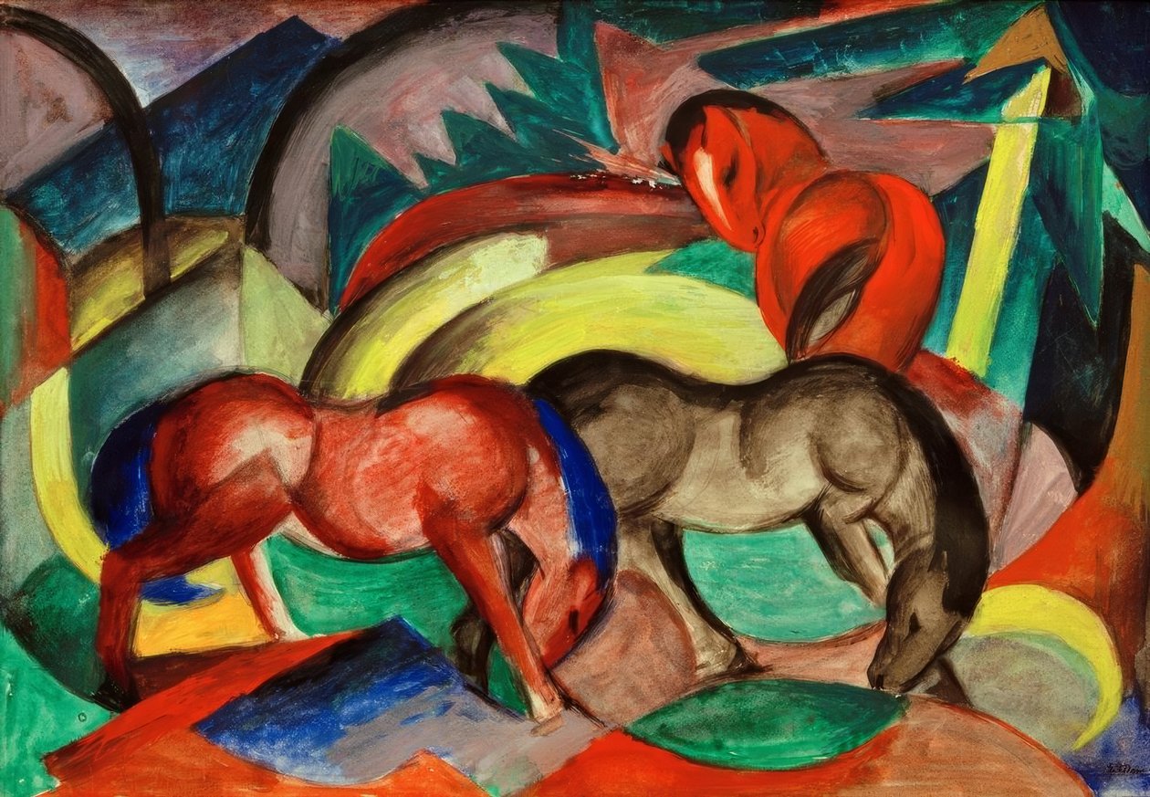 三匹马 作者 弗朗兹·马克（Franz Marc）