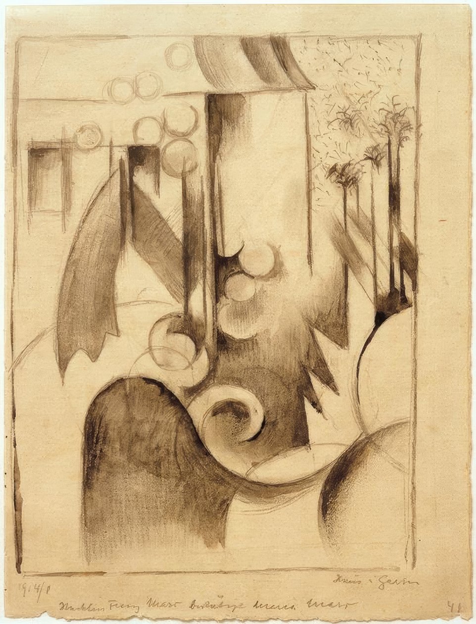花园里的房子 作者 弗朗兹·马克（Franz Marc）