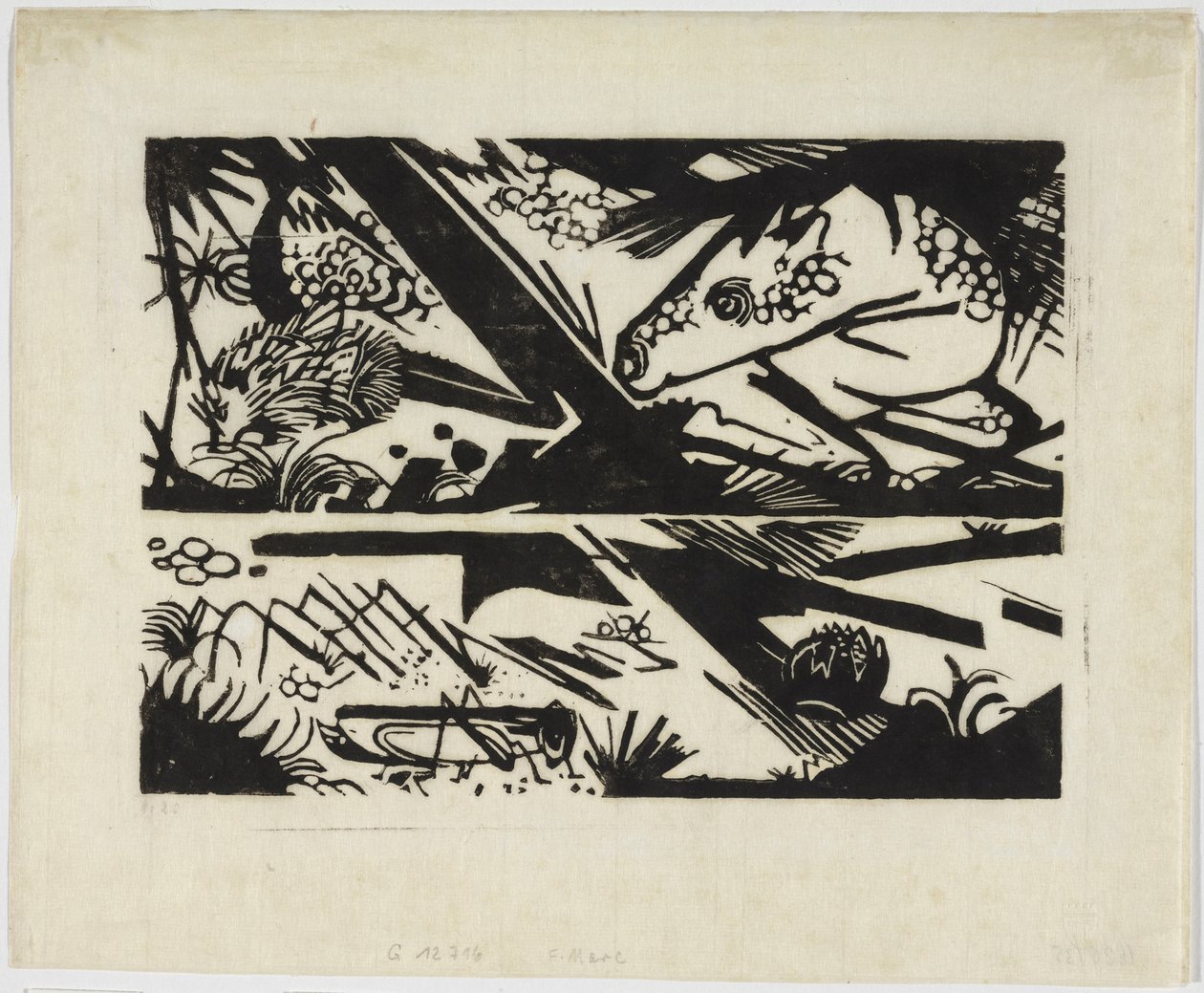 马和刺猬 作者 弗朗兹·马克（Franz Marc）