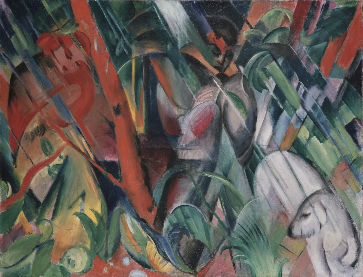 在雨中，1912年 作者 弗朗兹·马克（Franz Marc）