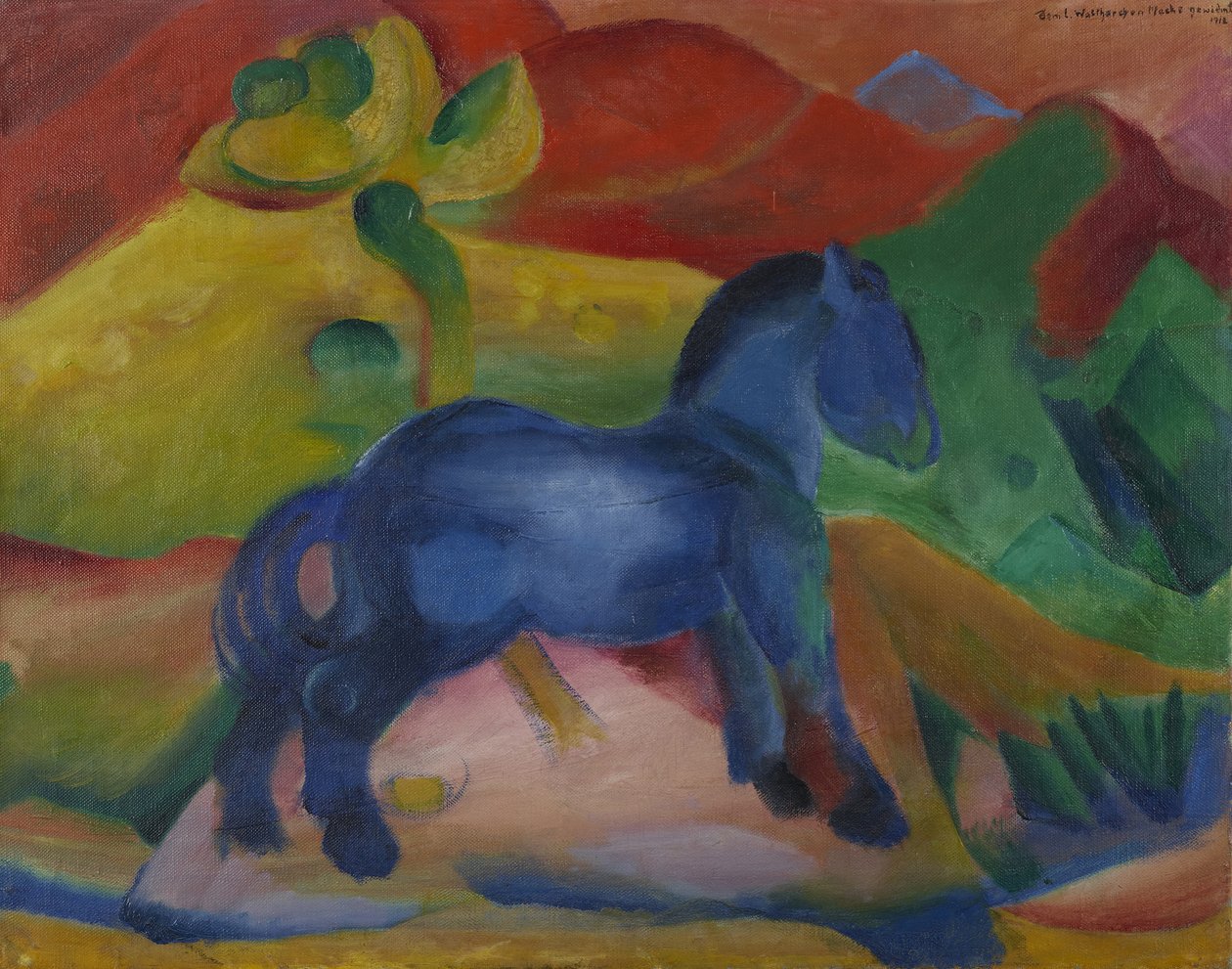 小蓝马儿童画，1912年。 作者 弗朗兹·马克（Franz Marc）