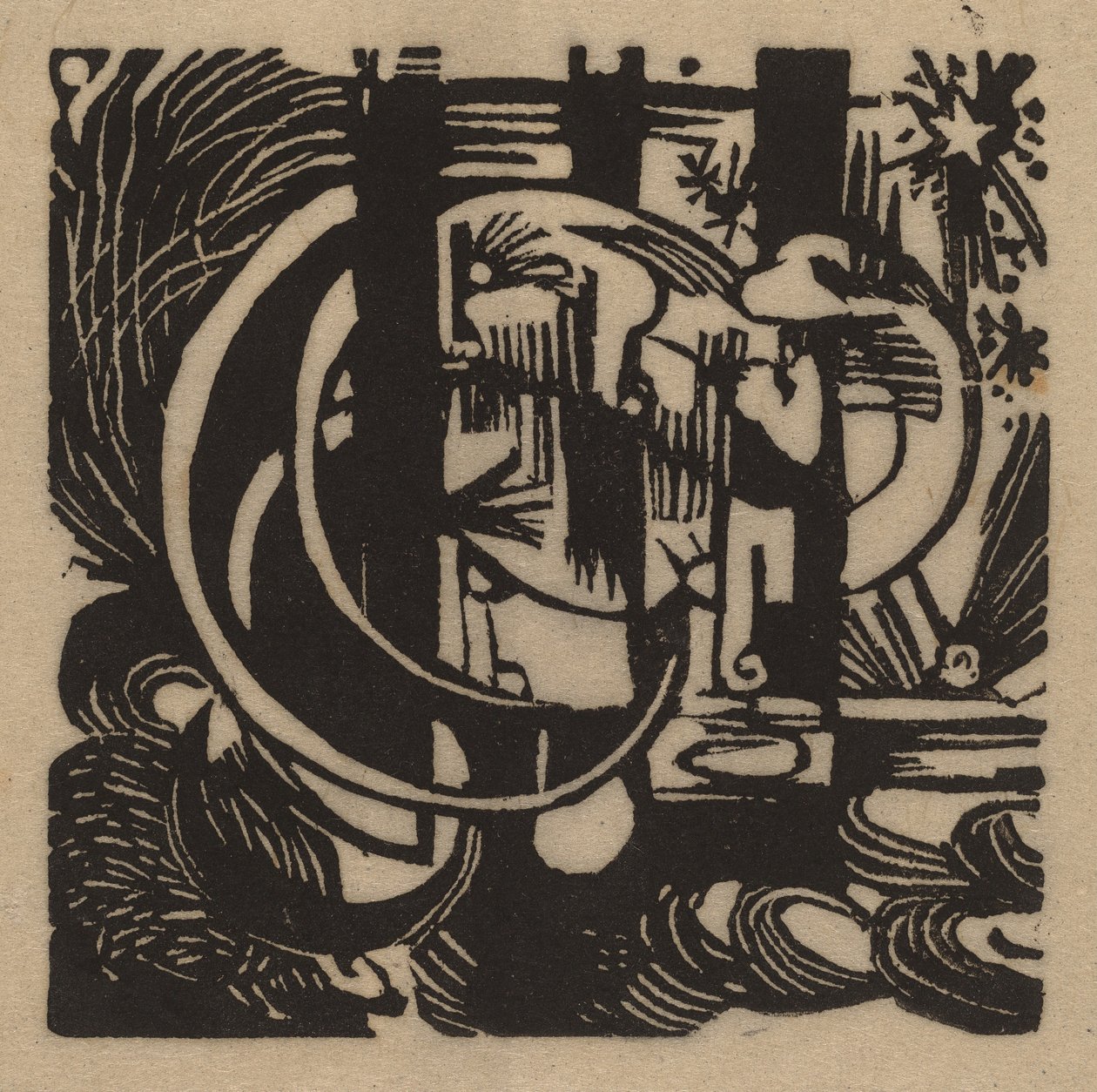 蜥蜴人，1912年。 作者 弗朗兹·马克（Franz Marc）