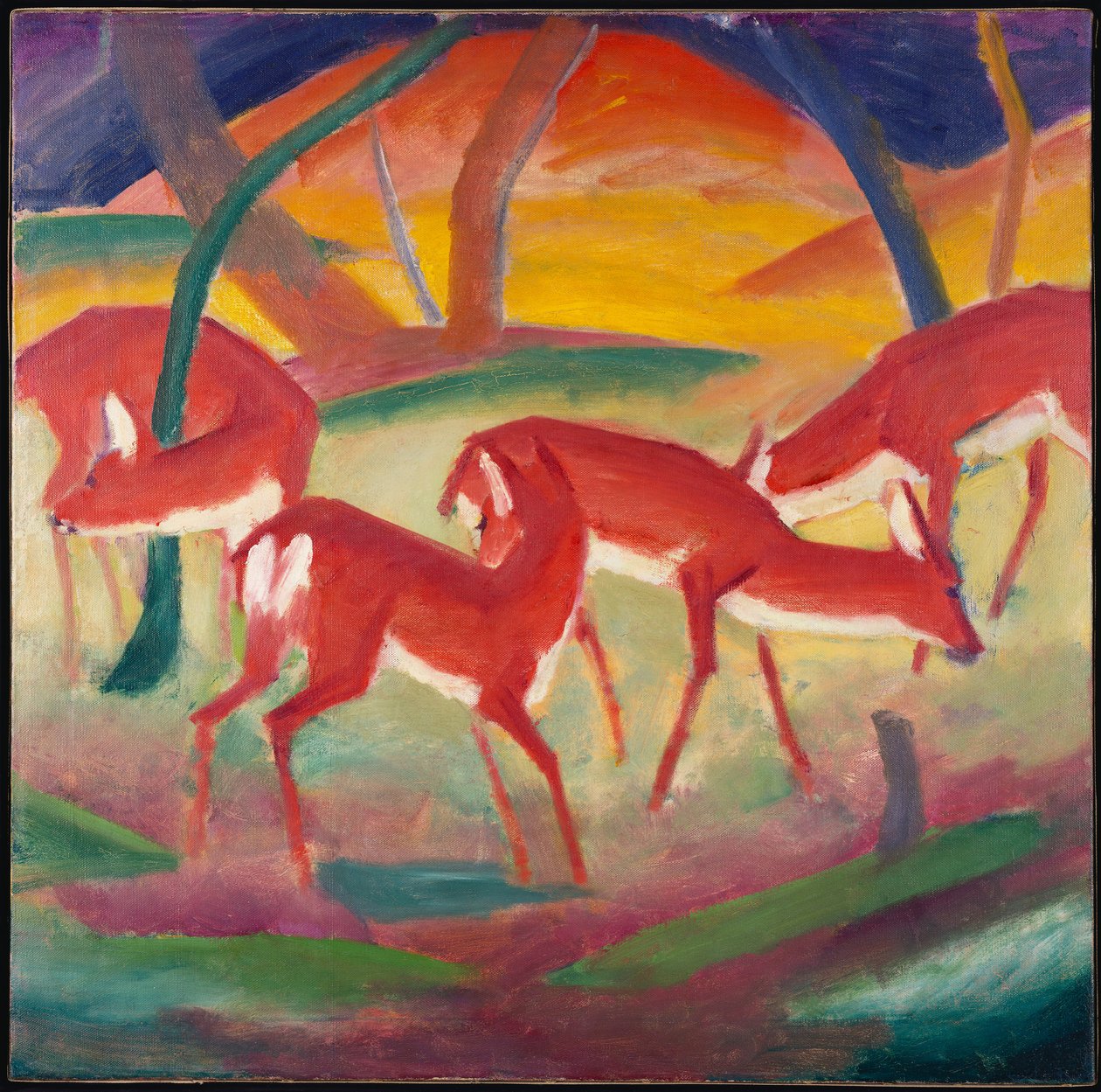 红鹿1，1910 作者 弗朗兹·马克（Franz Marc）