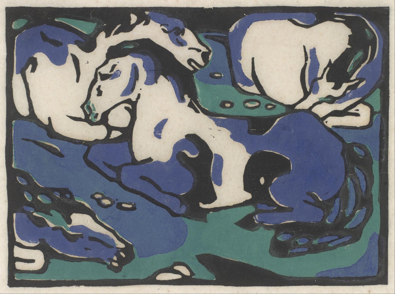 休息的马匹 作者 弗朗兹·马克（Franz Marc）