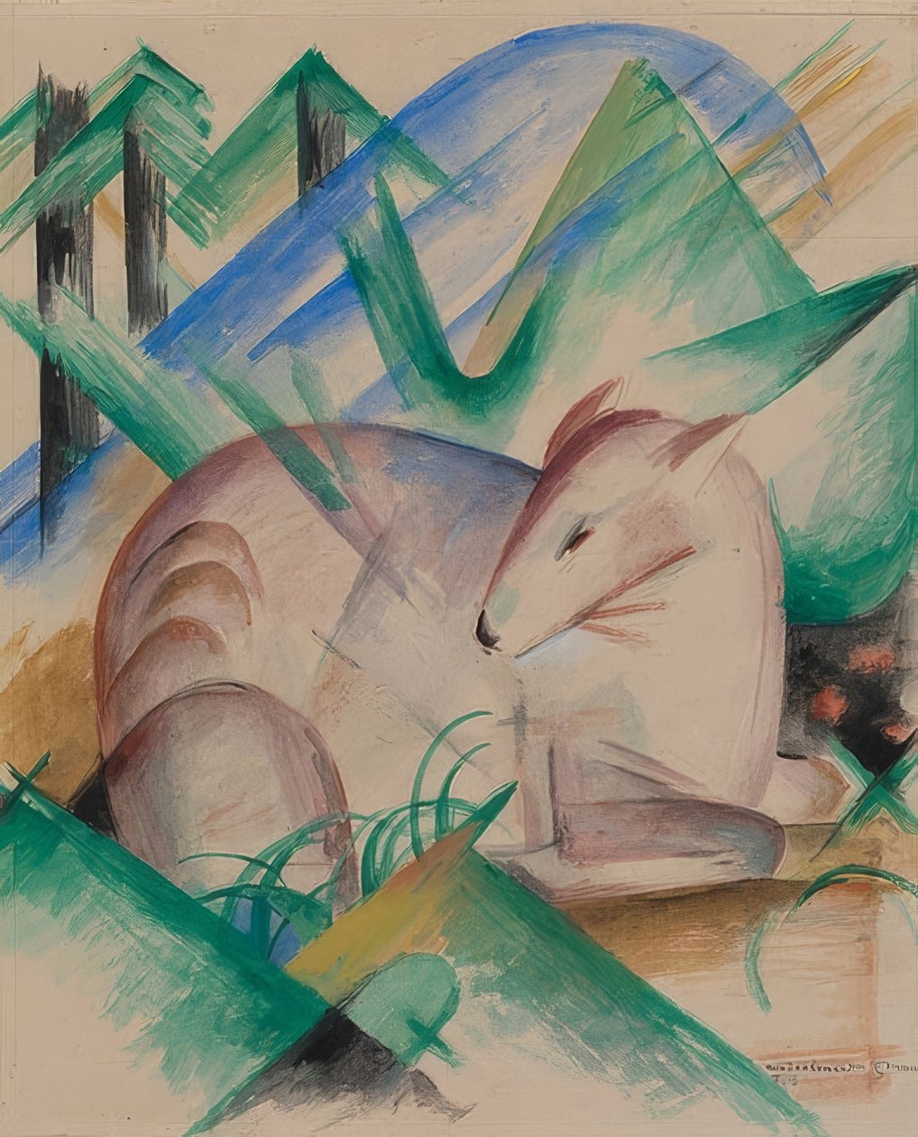 马鹿1913年 作者 弗朗兹·马克（Franz Marc）