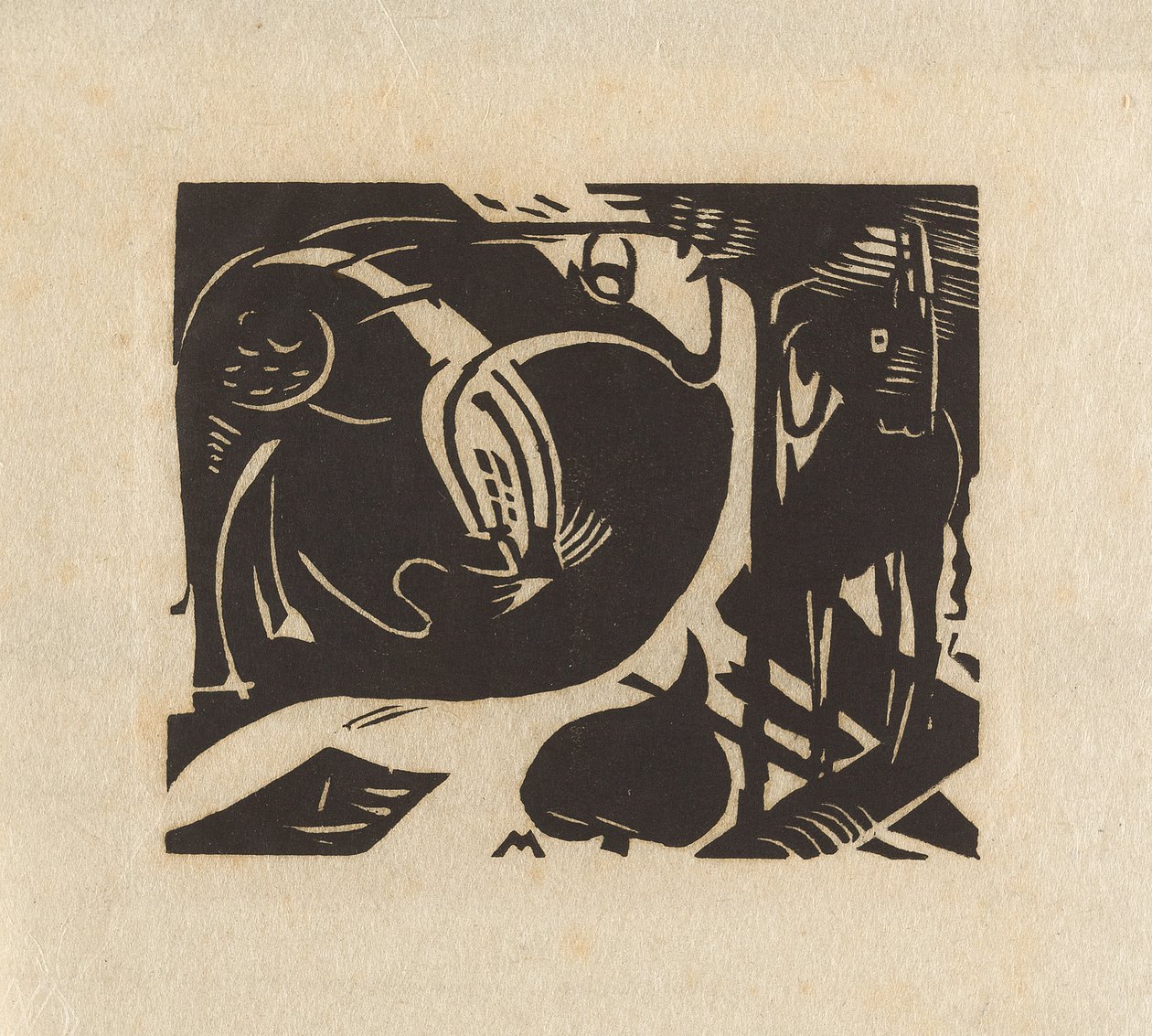 两种神话动物 作者 弗朗兹·马克（Franz Marc）