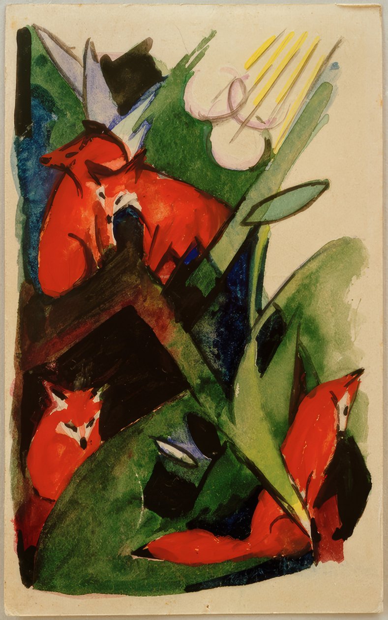 四只狐狸 作者 弗朗兹·马克（Franz Marc）