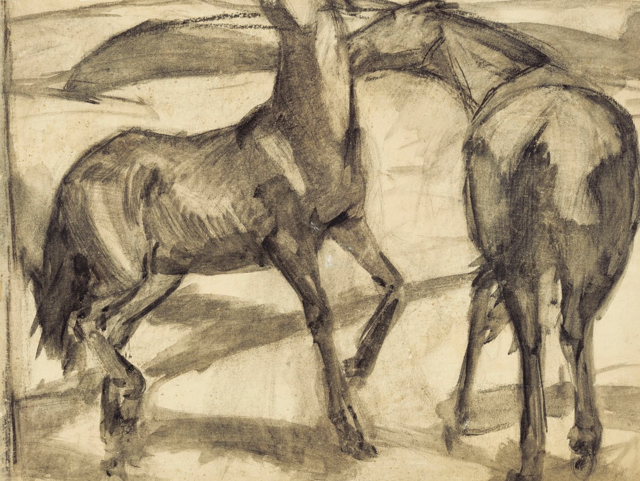 两匹马 作者 弗朗兹·马克（Franz Marc）