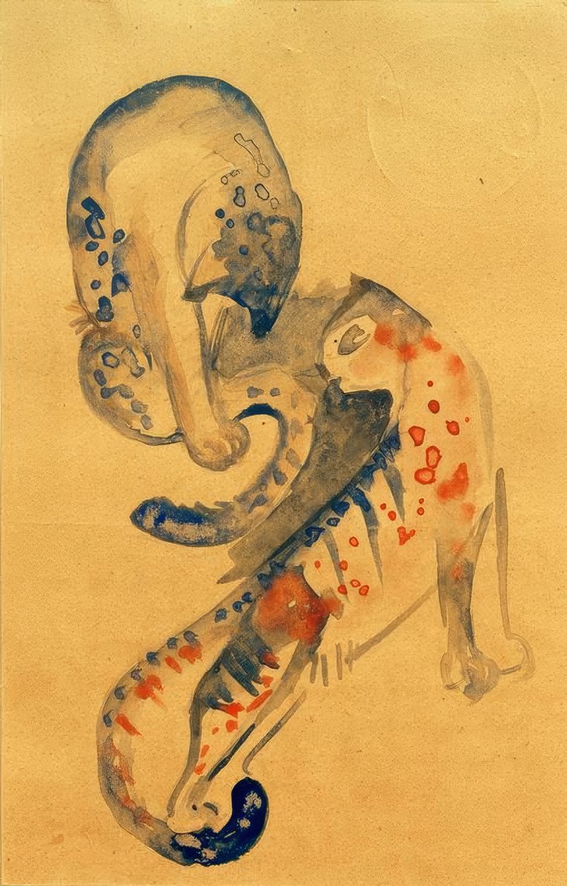 两只大猫 作者 弗朗兹·马克（Franz Marc）