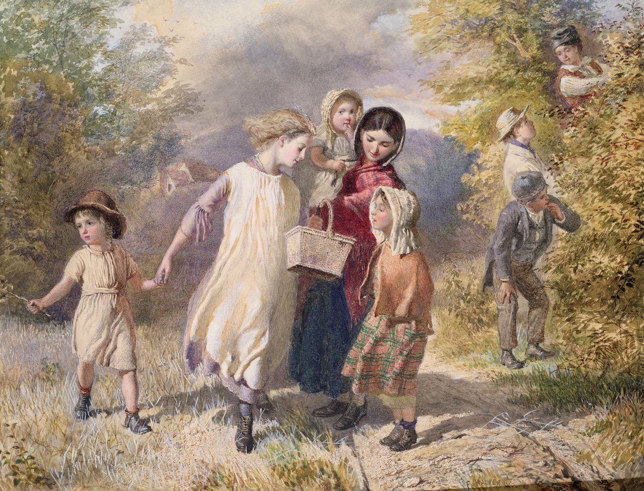 Blackberrying，1860年（纸上写着） 作者 弗雷德里克·沃克