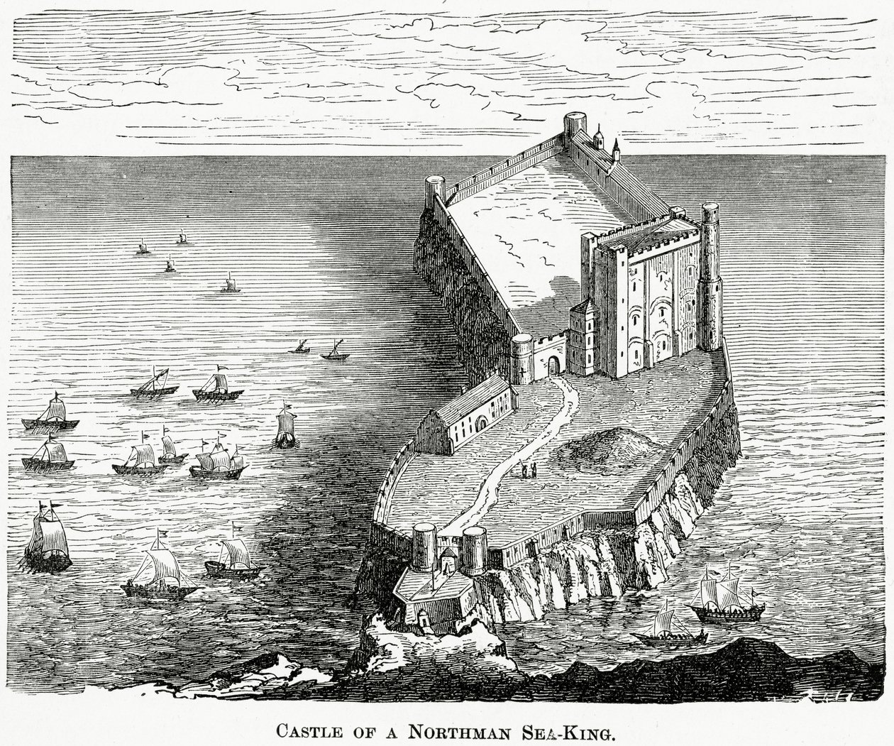 诺曼海王的城堡，1880年 作者 法语学校